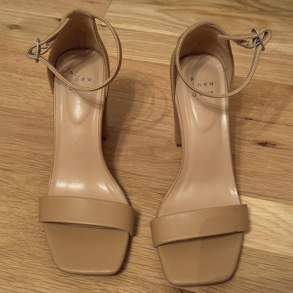 Women's Tan Open Toe Heels